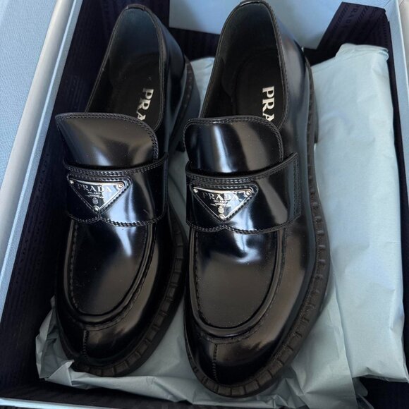Prada Women's Black Loafers 38 - Picture 1 of 4